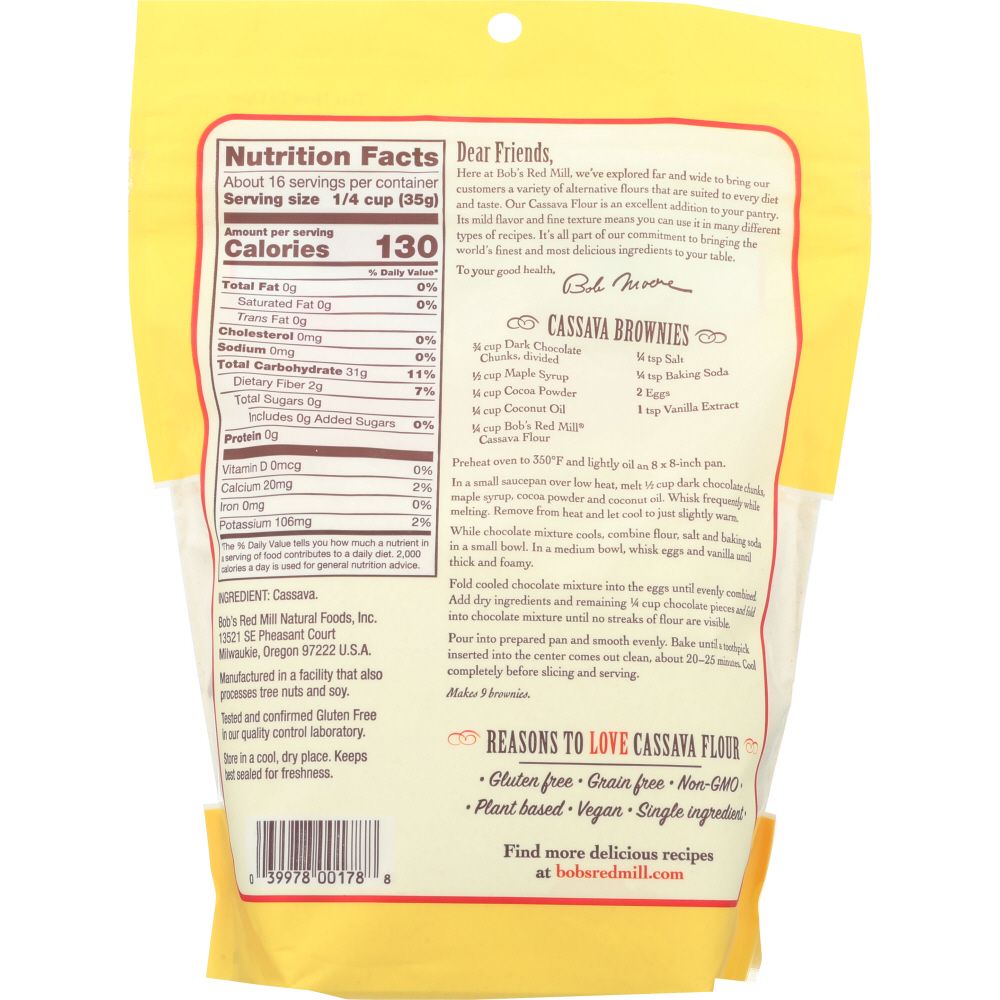 BOBS RED MILL: Cassava Flour, 20 oz - Baking Redefined