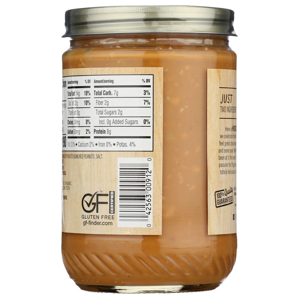 WOODSTOCK: Peanut Butter Crunchy Salted Organic, 16 oz - Baking Redefined