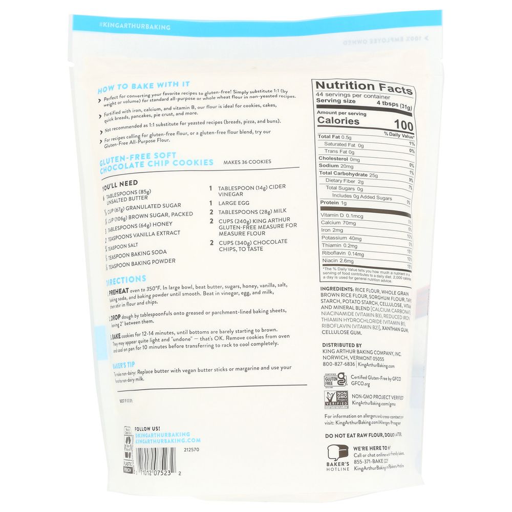 KING ARTHUR FLOUR: Gluten Free Measure for Measure Flour, 3 lb - Baking Redefined
