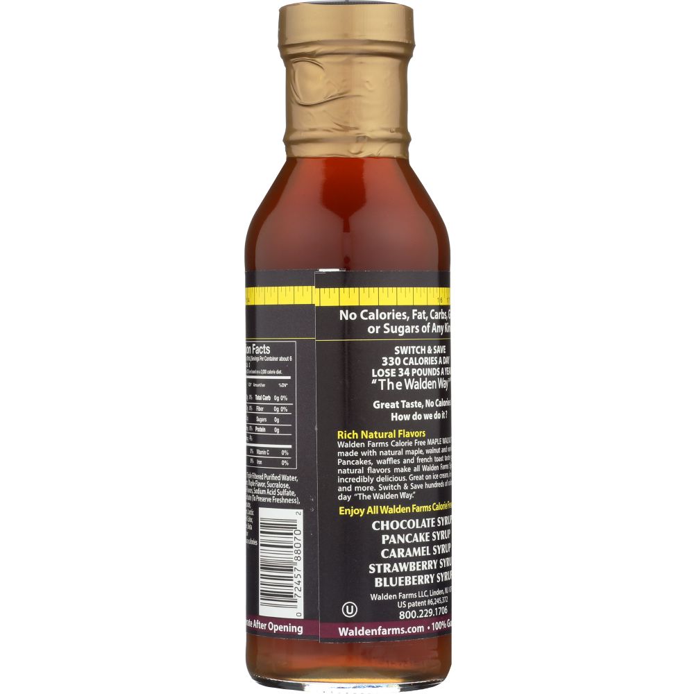 WALDEN FARMS: Maple Walnut Syrup Sugar Free Calorie Free, 12 fl oz - Baking Redefined