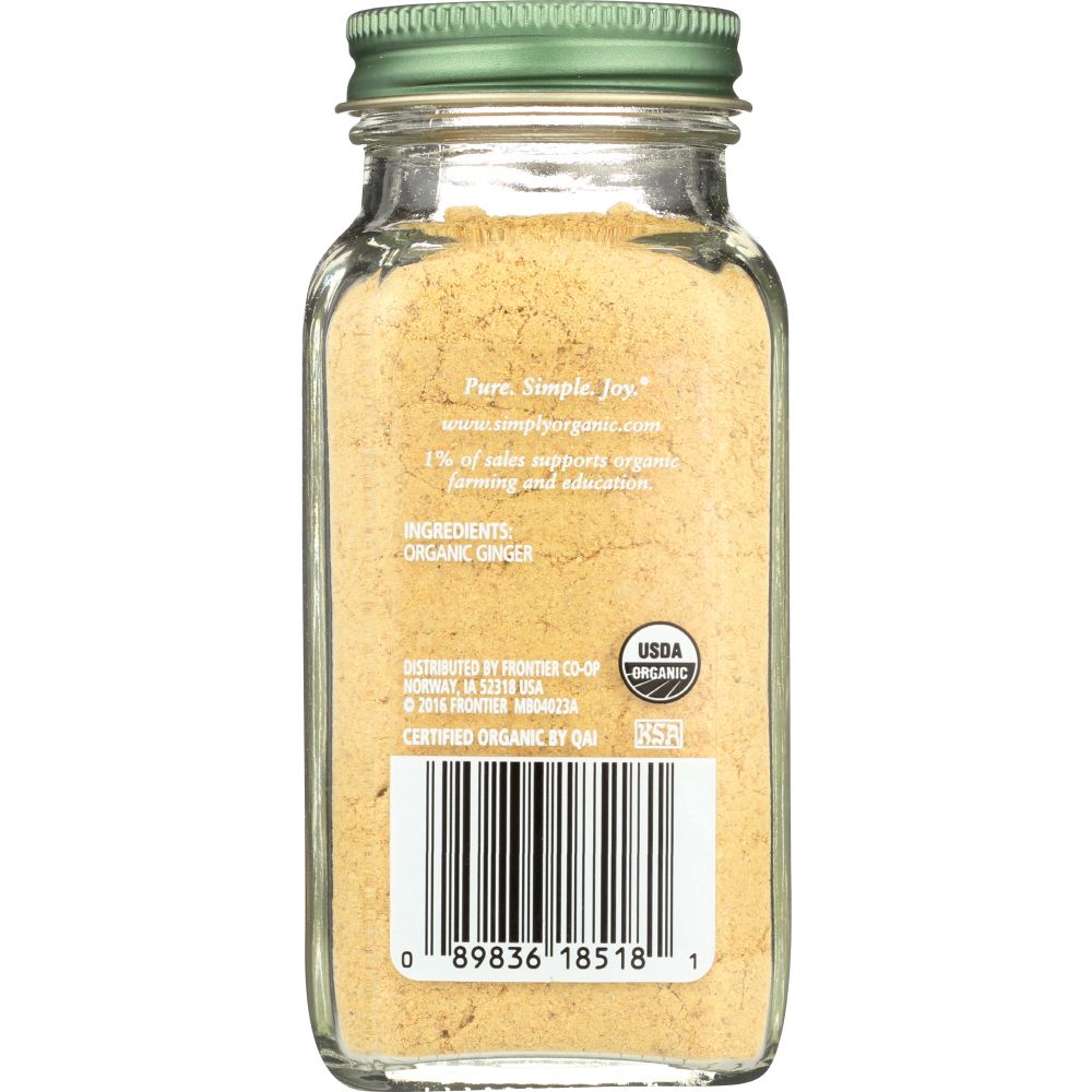 SIMPLY ORGANIC: Ginger, 1.64 Oz - Baking Redefined