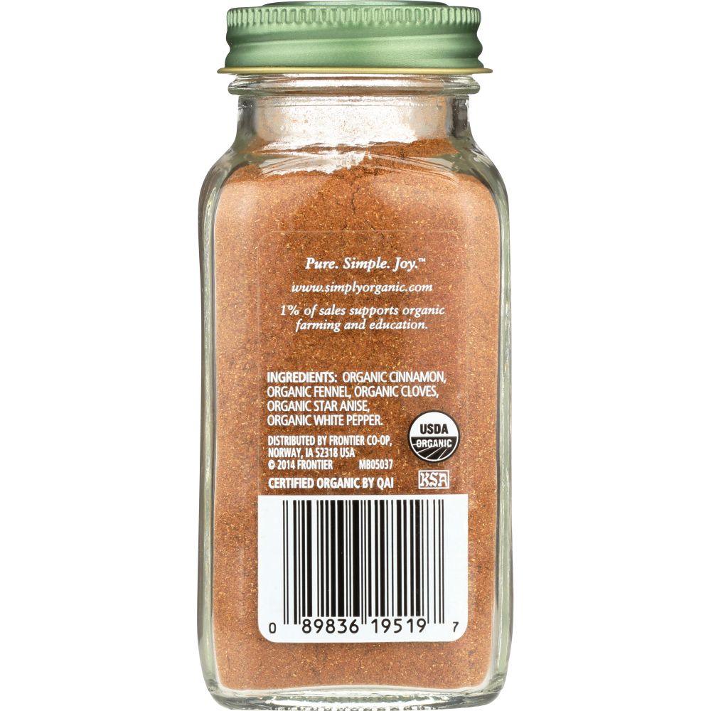 SIMPLY ORGANIC: Five Spice Powder, 2.01 oz - Baking Redefined