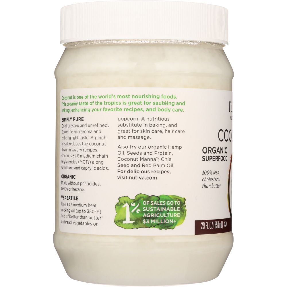 NUTIVA: Organic Virgin Coconut Oil, 29 oz - Baking Redefined