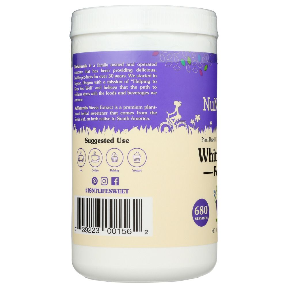 NUNATURALS INC: White Stevia Powder Sweetener, 12 oz - Baking Redefined