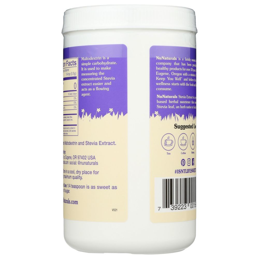NUNATURALS INC: White Stevia Powder Sweetener, 12 oz - Baking Redefined