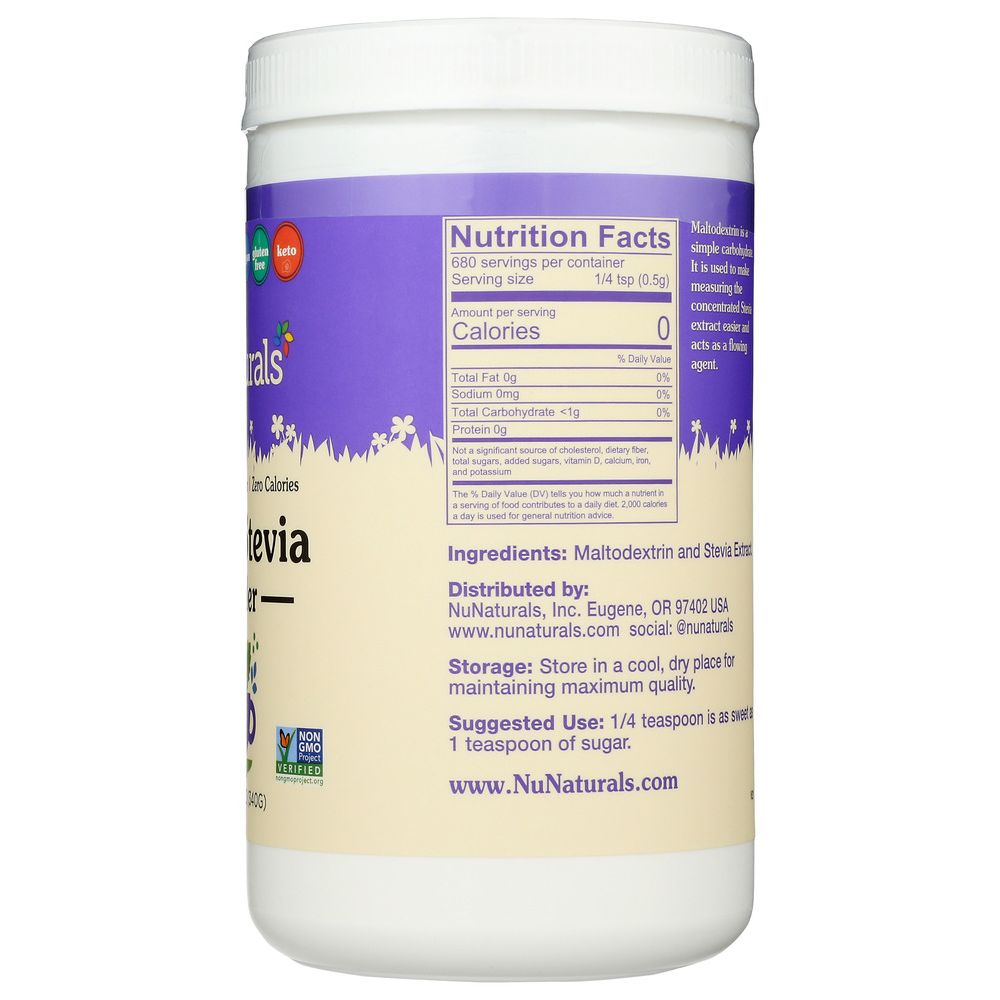 NUNATURALS INC: White Stevia Powder Sweetener, 12 oz - Baking Redefined