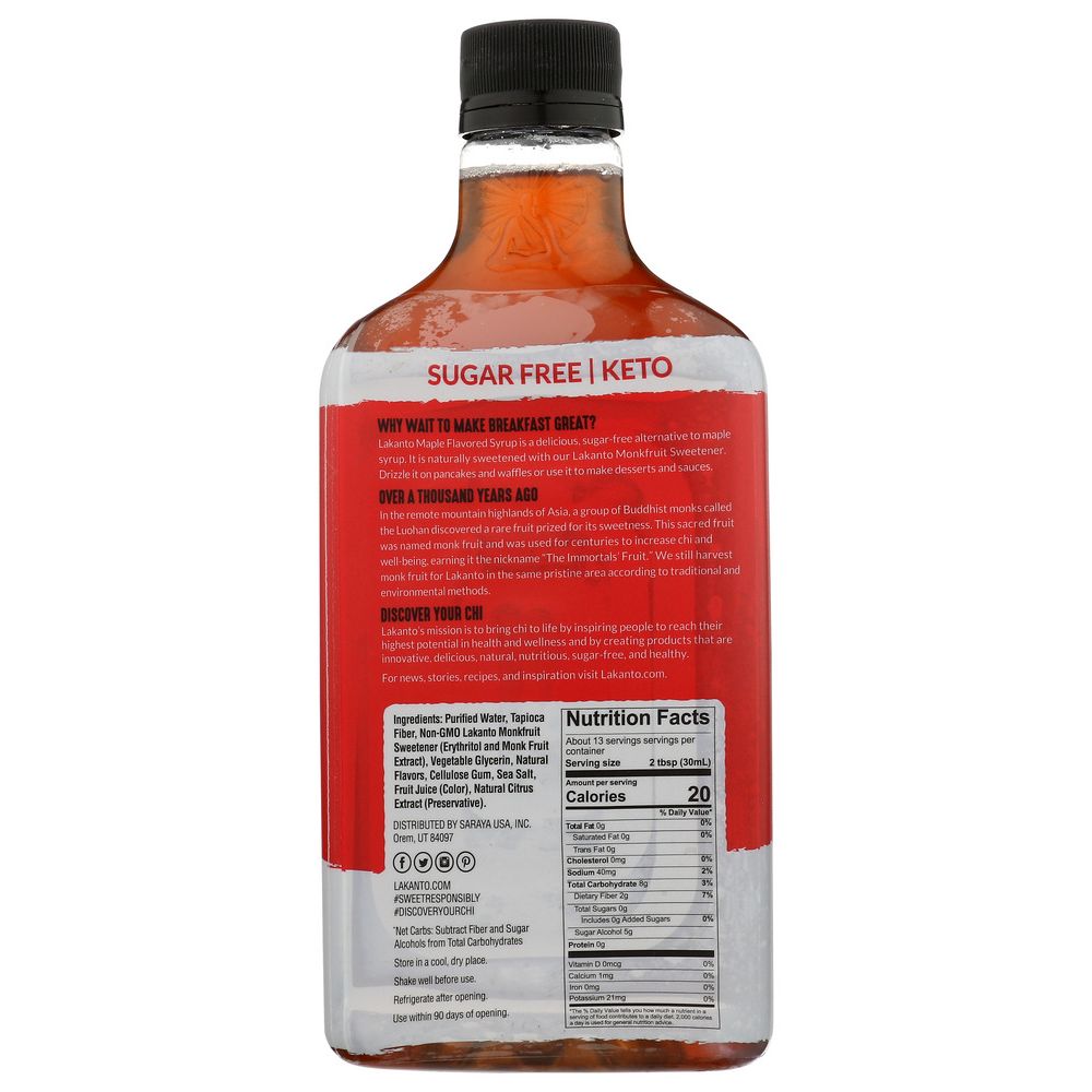 LAKANTO: Syrup Maple, 13 oz - Baking Redefined