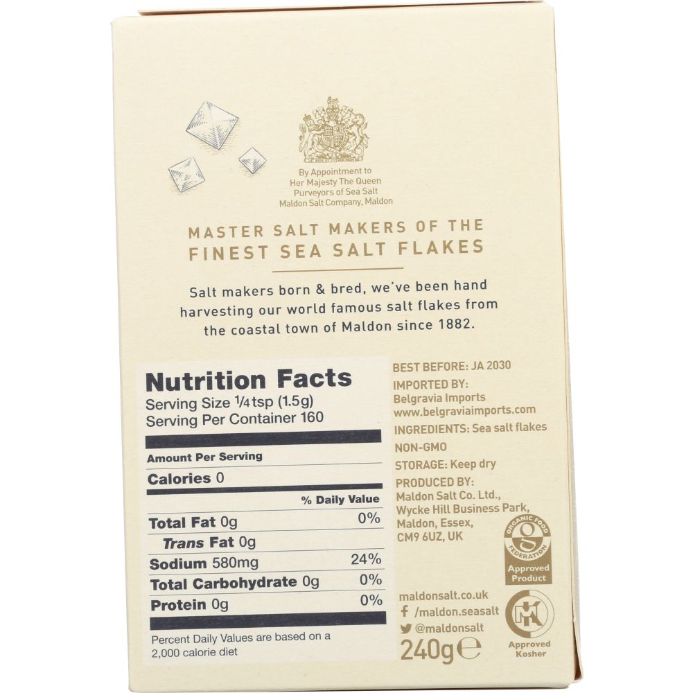 MALDON: The Original Crystal Sea Salt Flakes, 8.5 oz - Baking Redefined