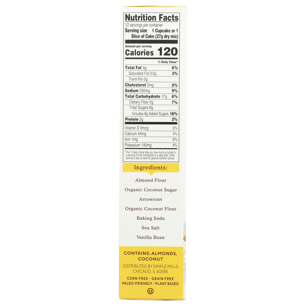 SIMPLE MILLS: Vanilla Cupcake & Cake Mix, 11.5 oz