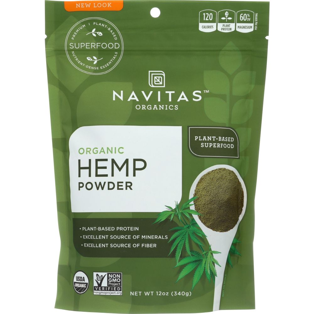 NAVITAS: Organic Raw Hemp Protein Powder, 12 oz - Baking Redefined