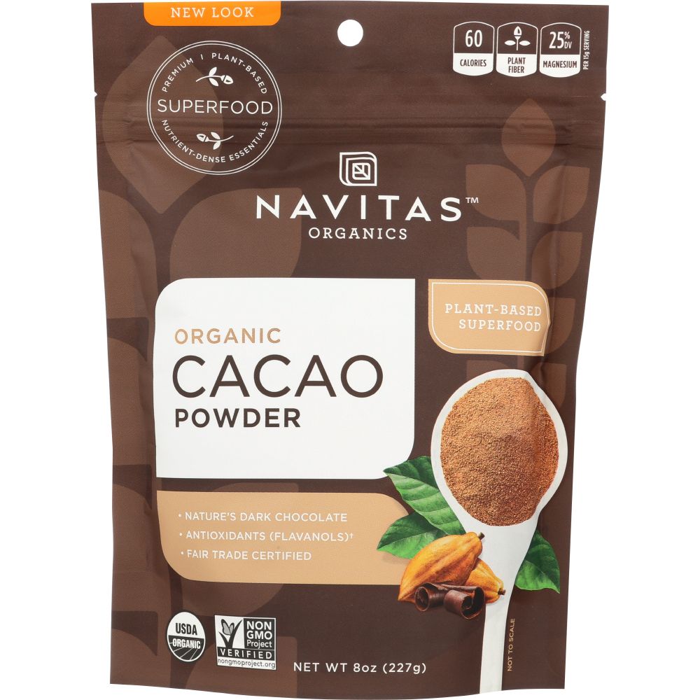 NAVITAS: Organic Cacao Powder, 8 oz - Baking Redefined