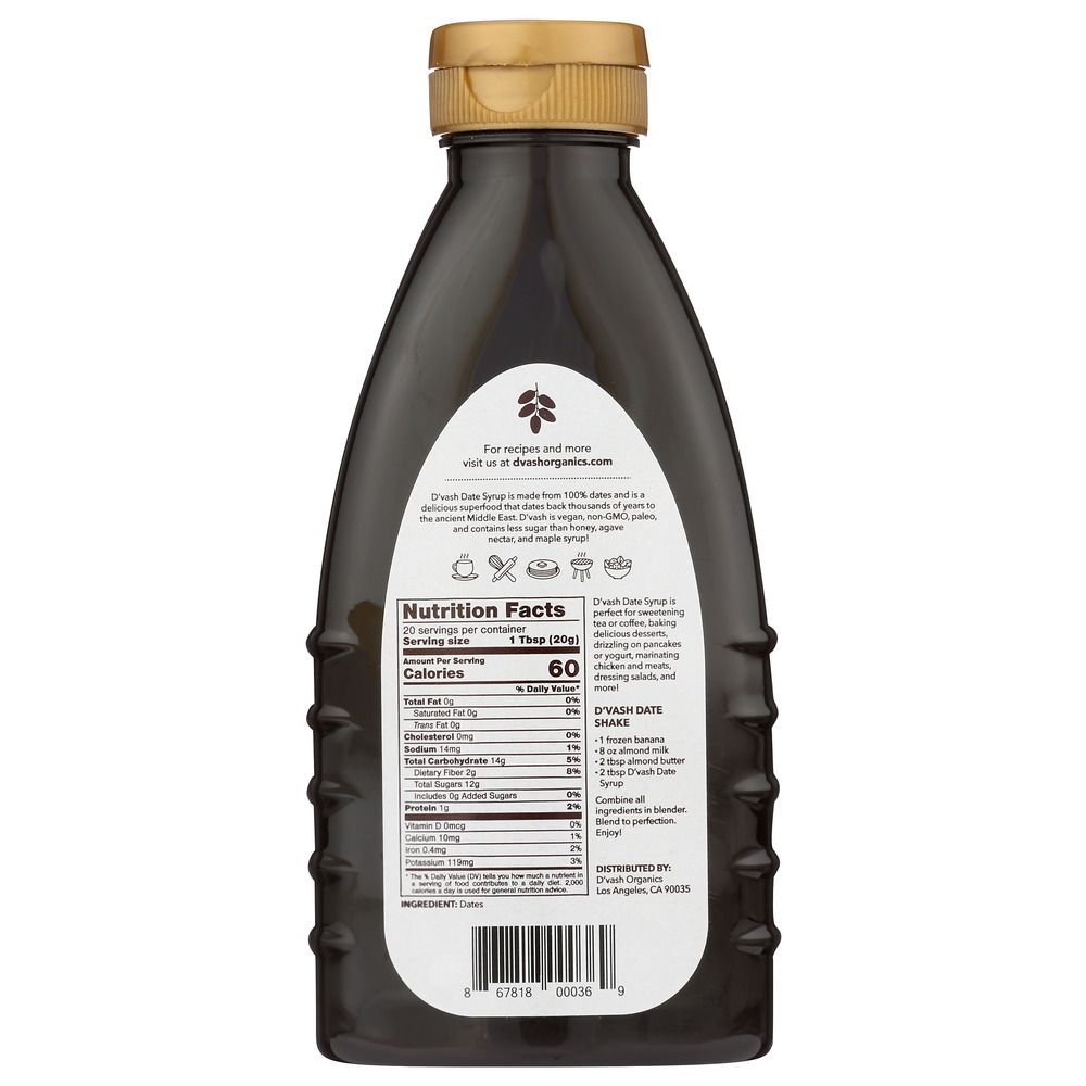 DVASH ORGANICS: Nectar Date Squeeze Bottle, 14.1 oz - Baking Redefined