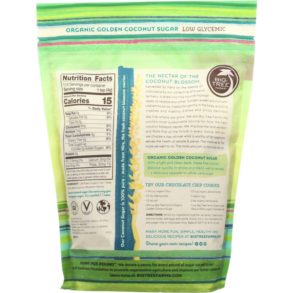 BIG TREE FARMS: Organic Golden Coconut Sugar, 16 oz