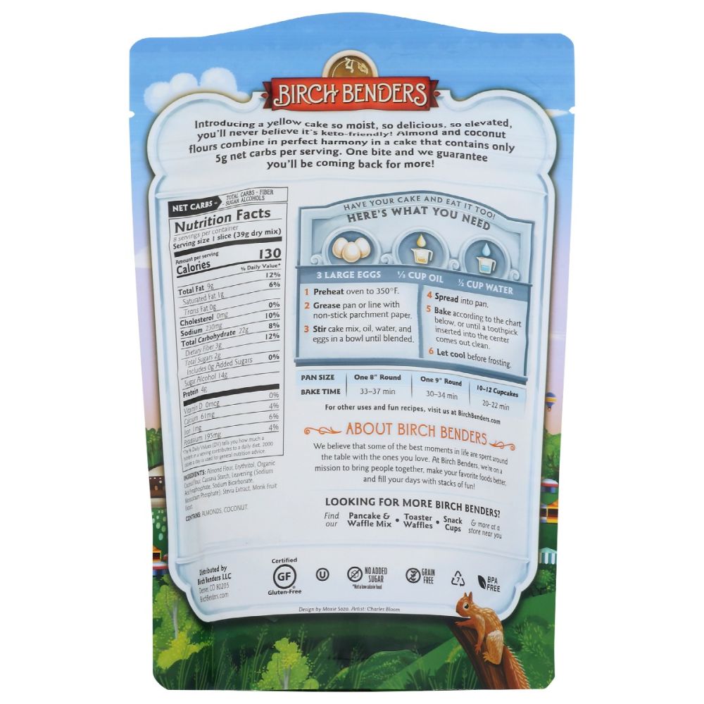 BIRCH BENDERS: Keto Classic Yellow Cake, 10.9 oz - Baking Redefined