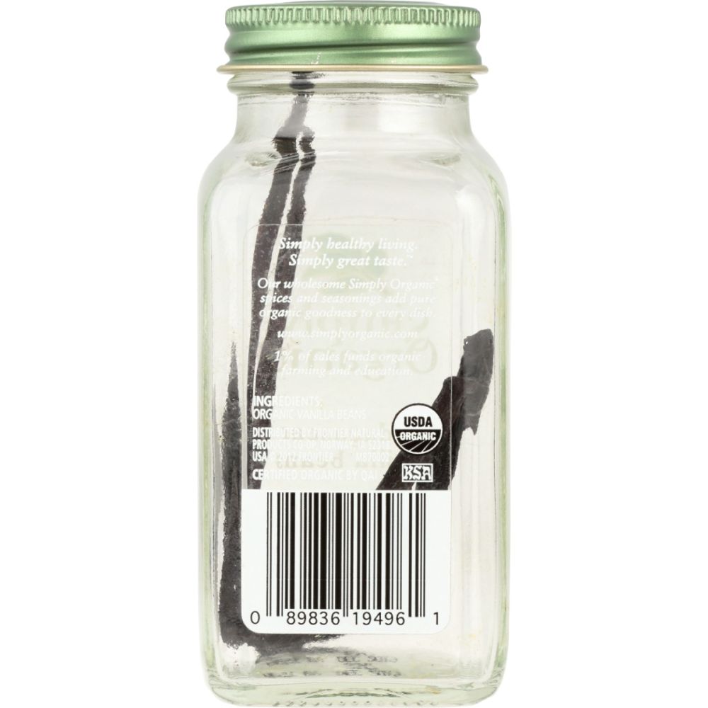 SIMPLY ORGANIC: Vanilla Bean Whole Madagascar, 2 pc - Baking Redefined