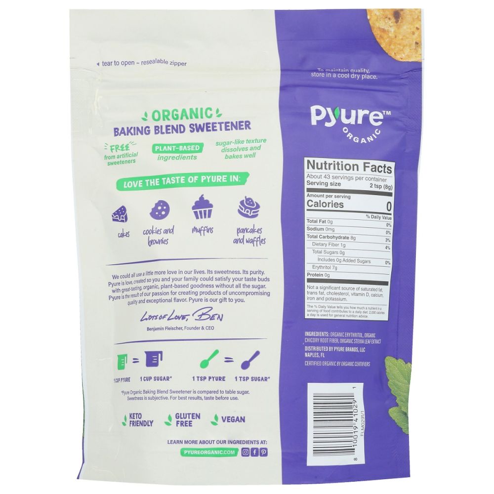 PYURE: Organic Baking Blend Sweetener, 12 oz - Baking Redefined