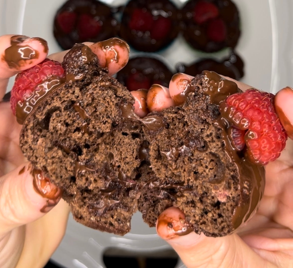 Chocolate Raspberry Protein Muffins