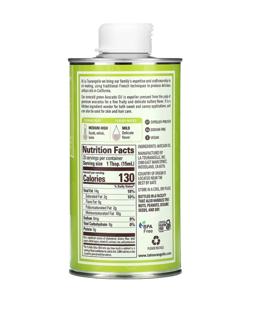 LA TOURANGELLE: Avocado Oil, 16.9 oz