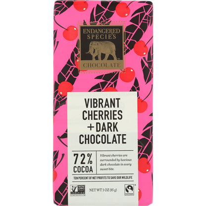 ENDANGERED SPECIES: Vibrant Cherries Dark Chocolate, 3 oz