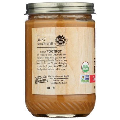 WOODSTOCK: Peanut Butter Crunchy Salted Organic, 16 oz