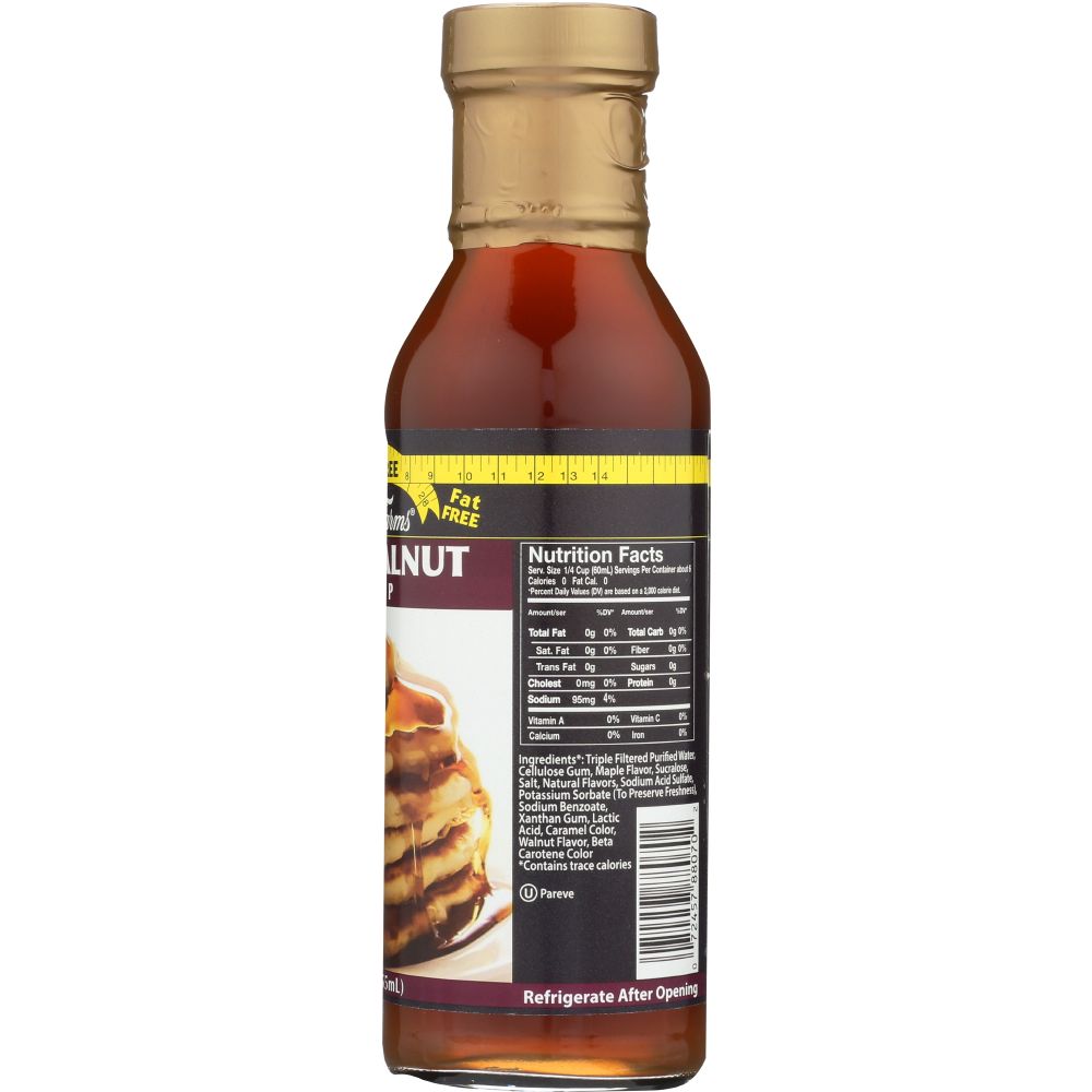 WALDEN FARMS: Maple Walnut Syrup Sugar Free Calorie Free, 12 fl oz