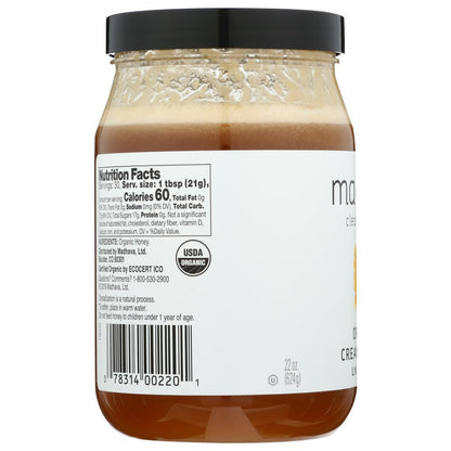 MADHAVA: Organic Very Raw Honey, 22 oz