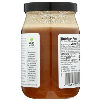 MADHAVA: Organic Very Raw Honey, 22 oz