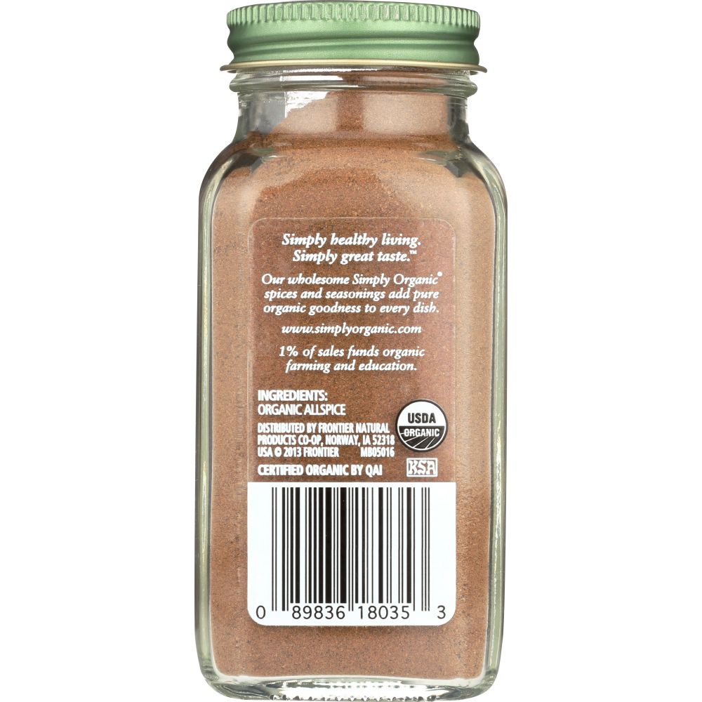 SIMPLY ORGANIC: Seasoning Allspice Bottle, 3.07 oz