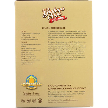 KINNIKINNICK: Gluten Free Graham Style Crumbs, 10.5 oz