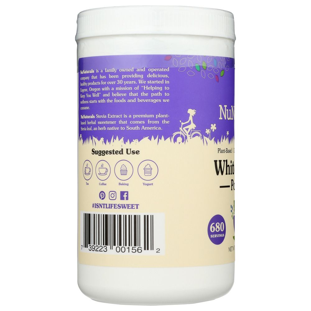 NUNATURALS INC: White Stevia Powder Sweetener, 12 oz