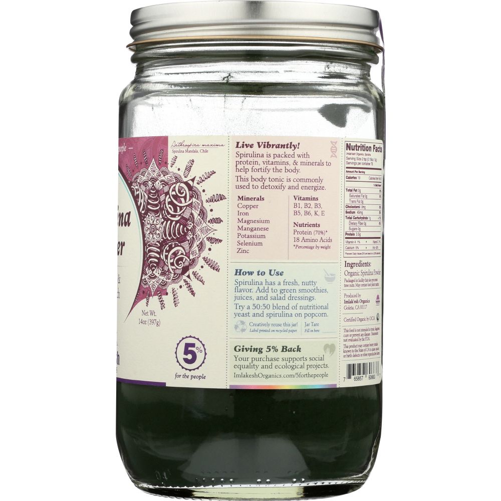 IMLAKESH ORGANICS: Spirulina Powder Organic, 14 oz