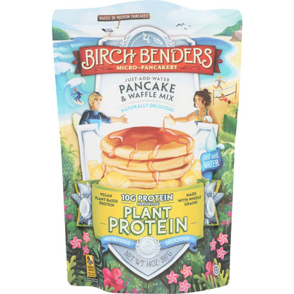 BIRCH BENDERS: Plant Protein Pancake &amp; Waffle Mix, 14 oz