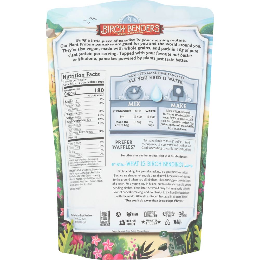 BIRCH BENDERS: Plant Protein Pancake &amp; Waffle Mix, 14 oz