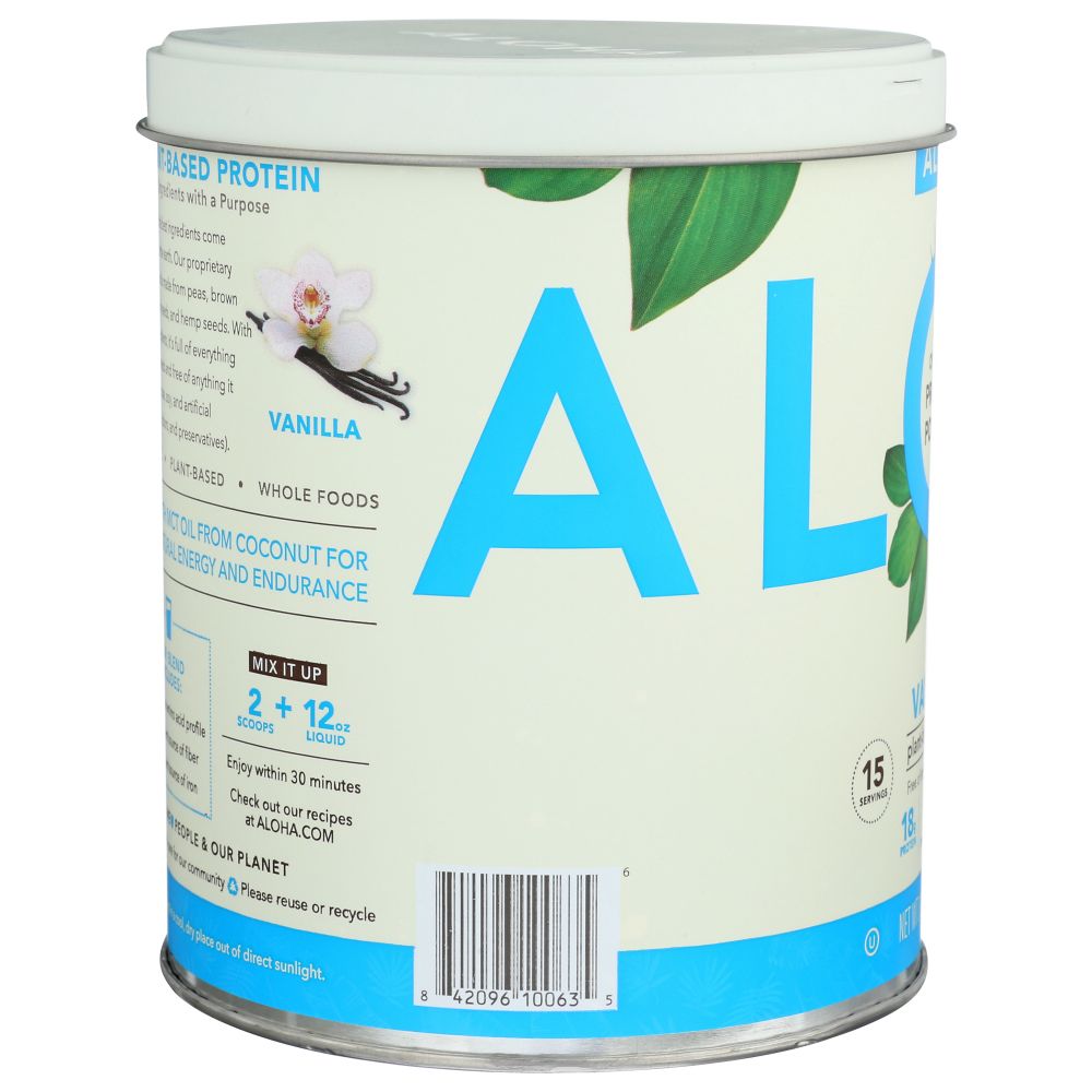 ALOHA: Organic Vanilla Protein Powder, 1 lb