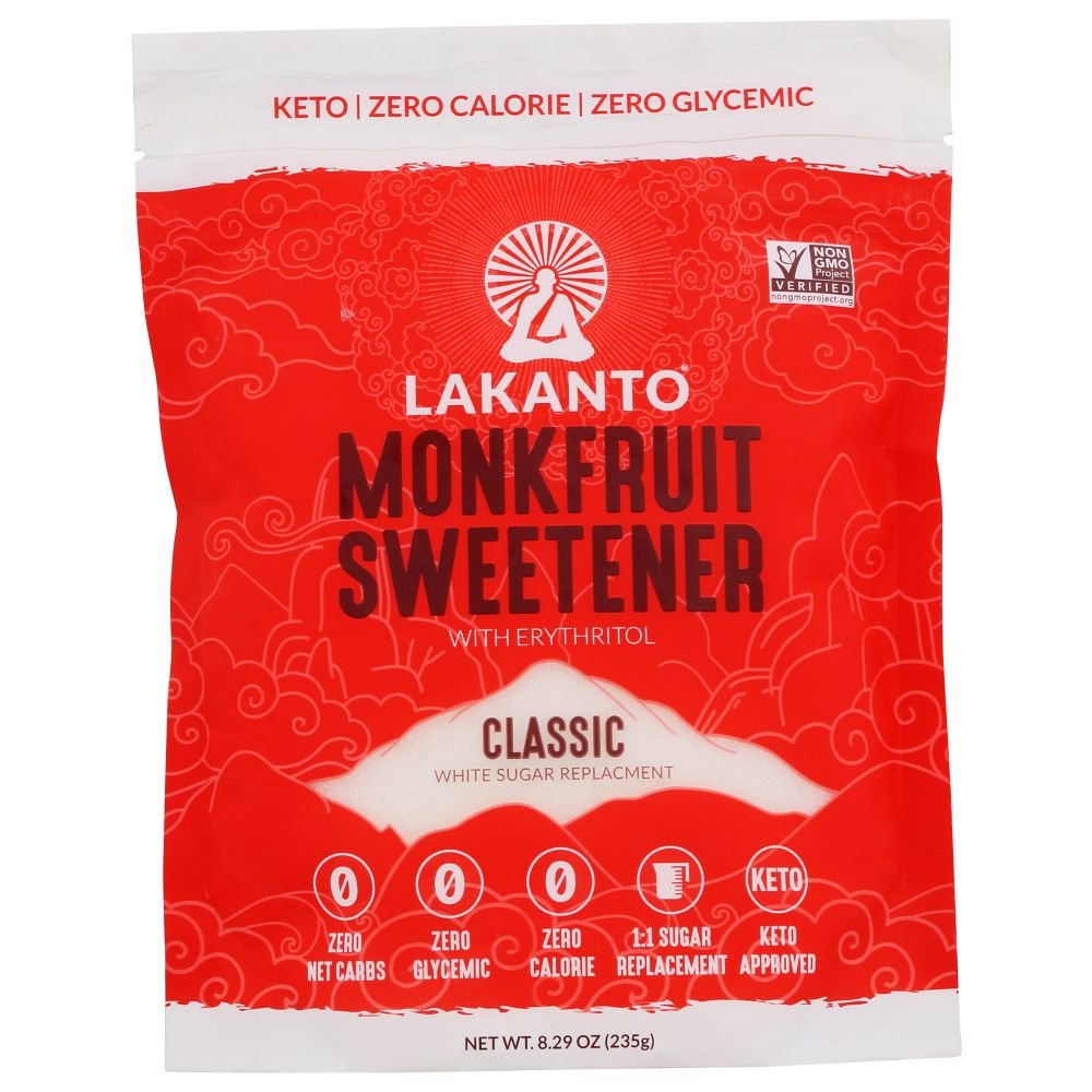 LAKANTO: All Natural Sugar Substitute Sweetener Monkfruit Classic, 8.29 oz - Baking Redefined