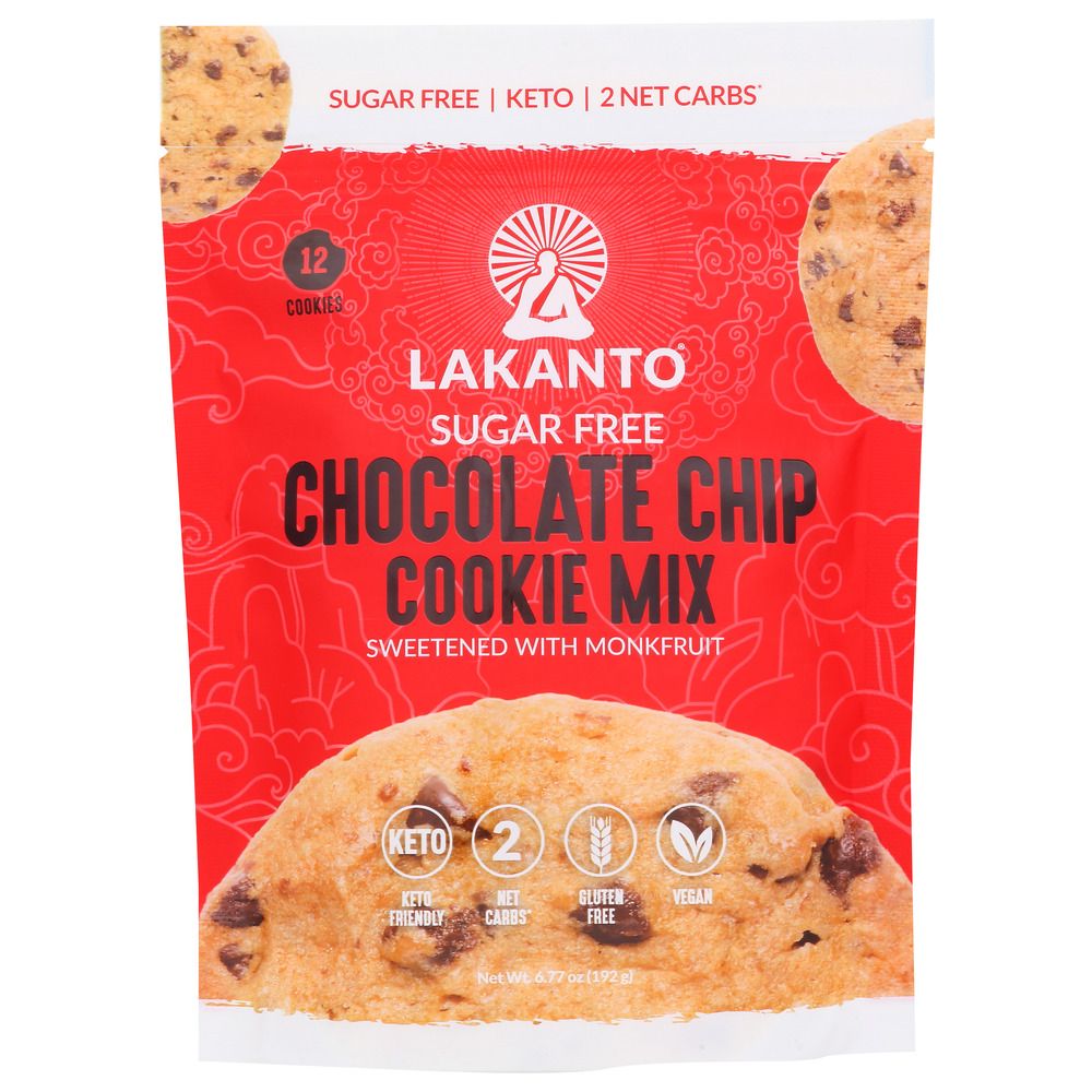 LAKANTO: Sugar Free Chocolate Chip Cookie Mix, 6.77 oz