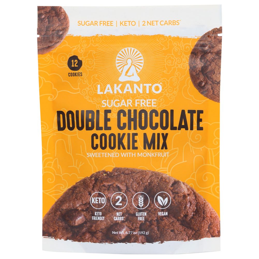 LAKANTO: Sugar Free Double Chocolate Cookie Mix, 6.77 oz