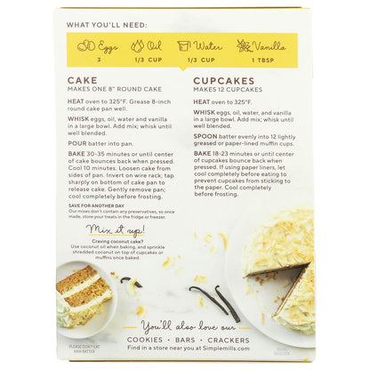 SIMPLE MILLS: Vanilla Cupcake &amp; Cake Mix, 11.5 oz