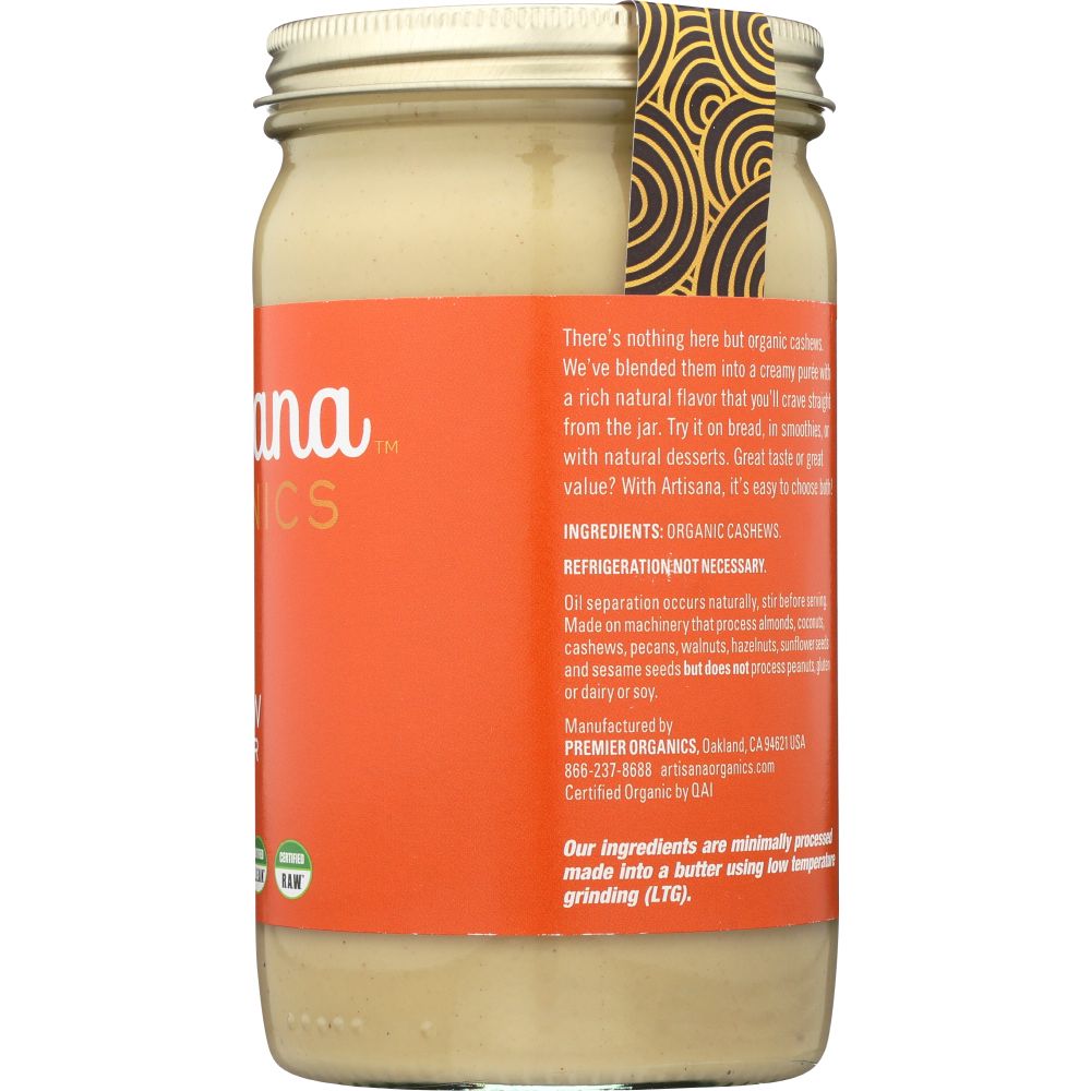 ARTISANA: Raw Cashew Nut Butter, 14 Oz