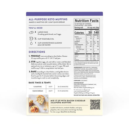 KING ARTHUR: All Purpose Keto Muffin Mix, 10 oz