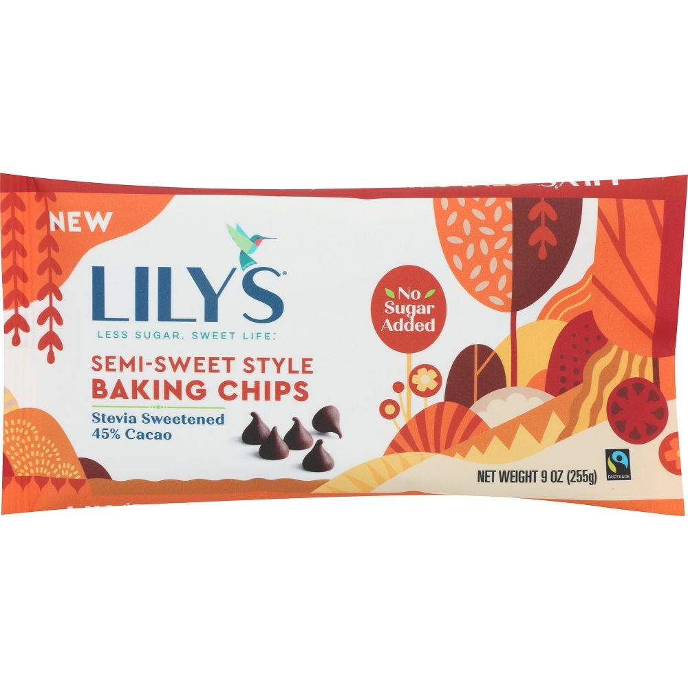 LILYS SWEETS: Semi-Sweet Style Baking Chips, 9 oz - Baking Redefined