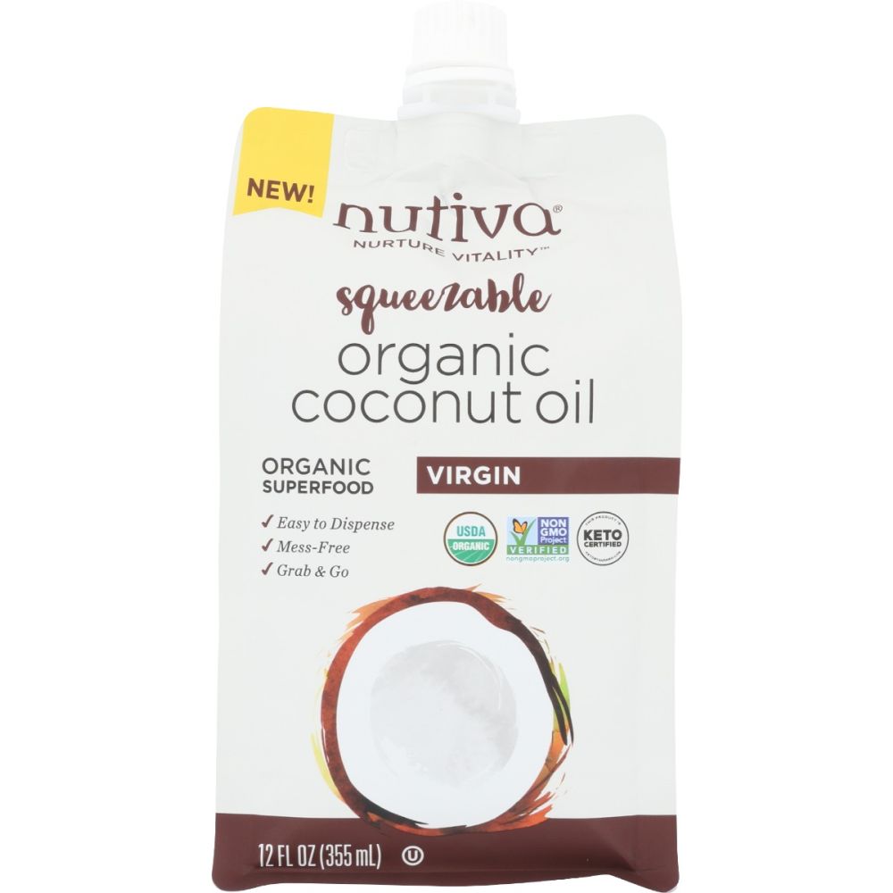 NUTIVA: Squeezable Organic Virgin Coconut Oil, 12 oz - Baking Redefined